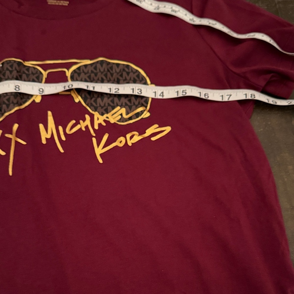 Michael Kors Maroon Logo Aviator Print T-Shirt - Picture 8 of 9